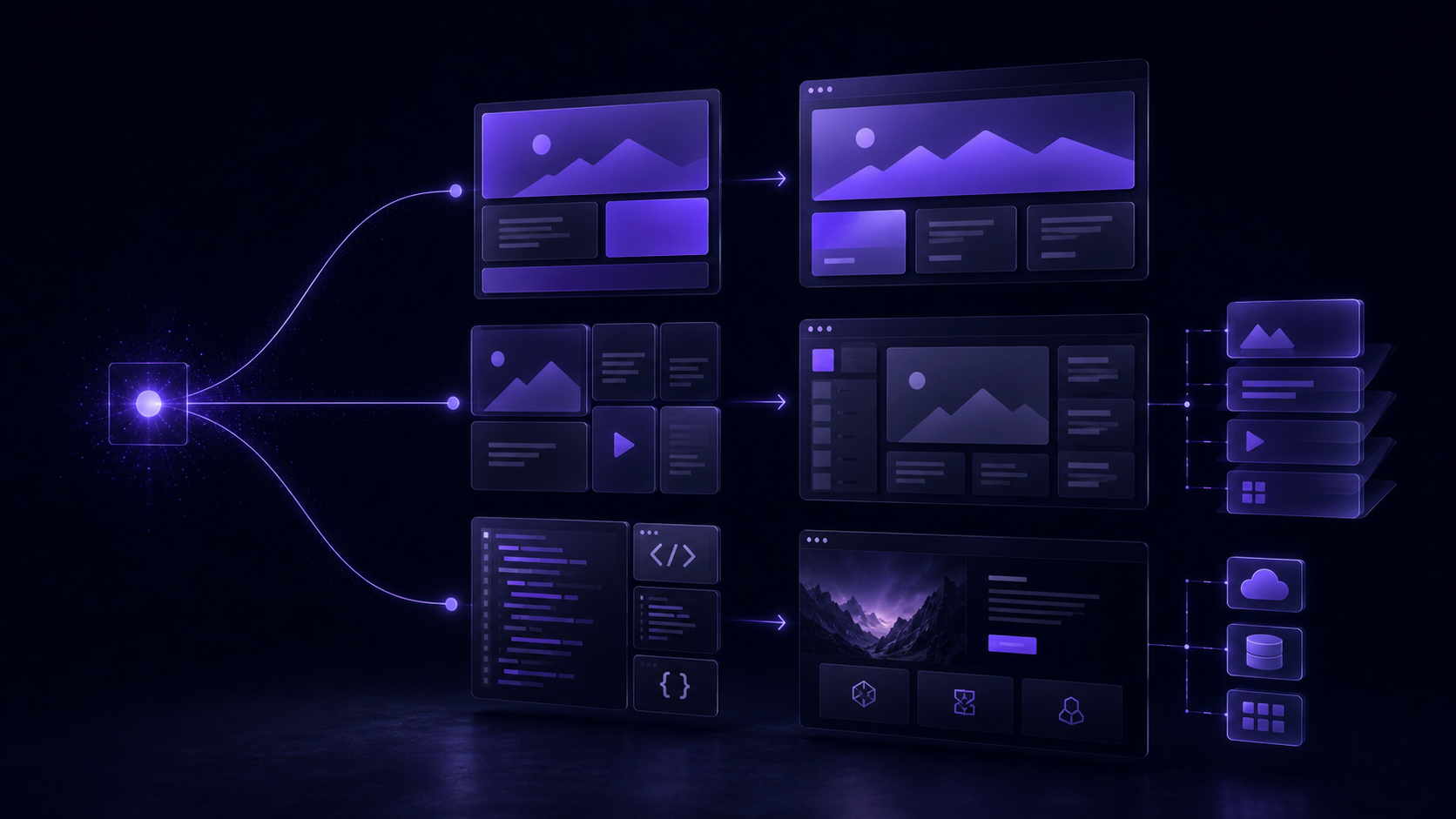 Three approaches to building a website: an AI website builder, a CMS, and custom development