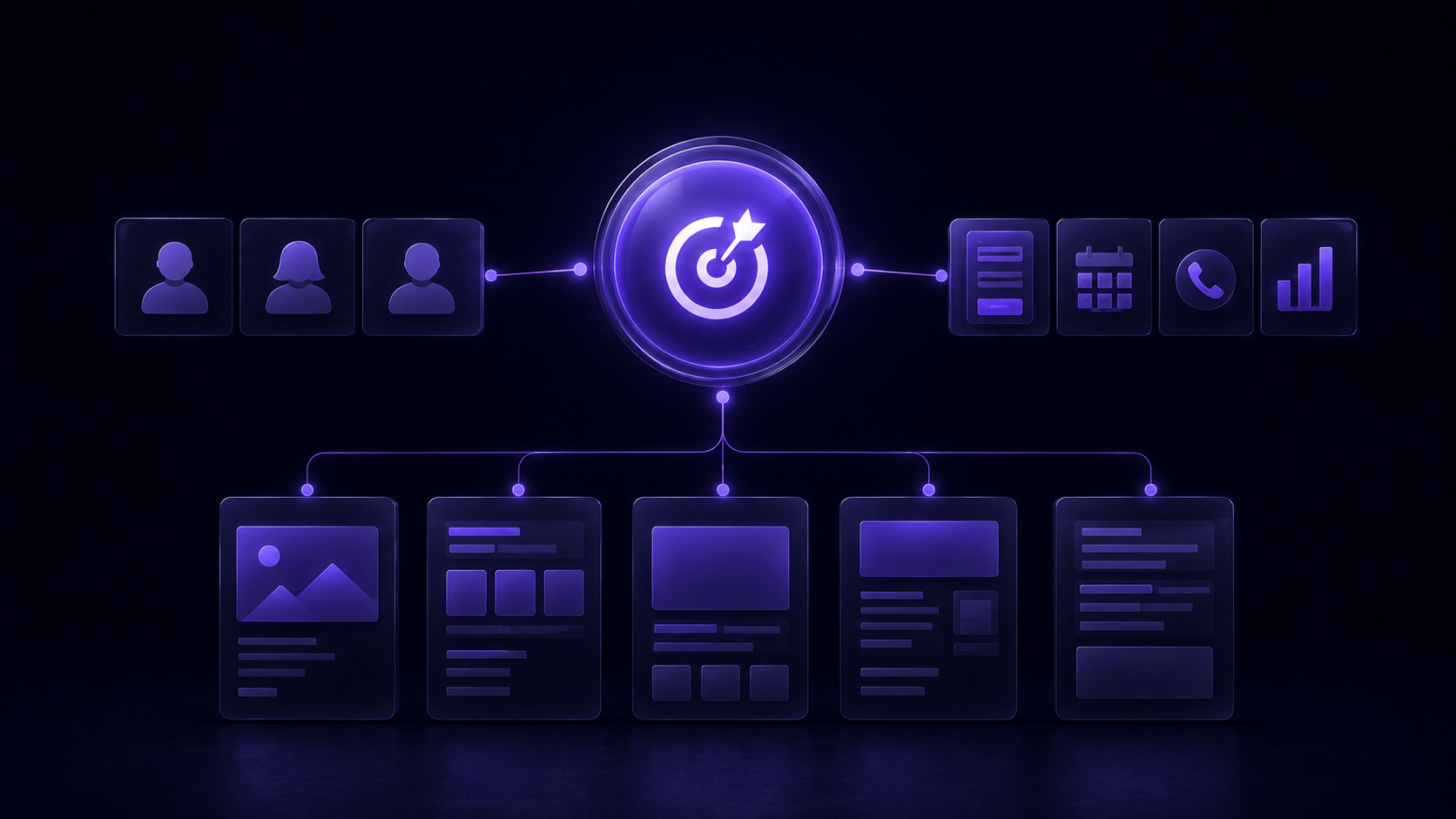 A website’s primary goal connected to its target audience, required features, and five-page structure